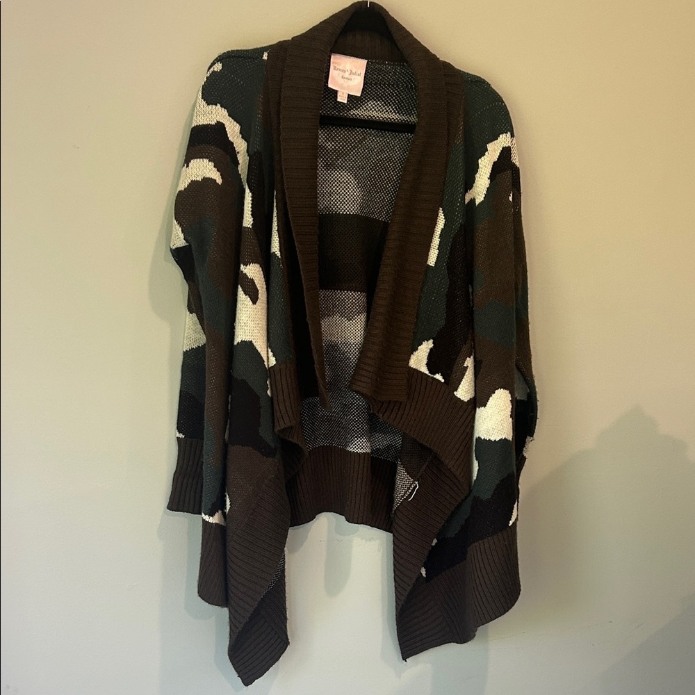 Romeo & Juliet Couture Camouflage Cardigan Sweater